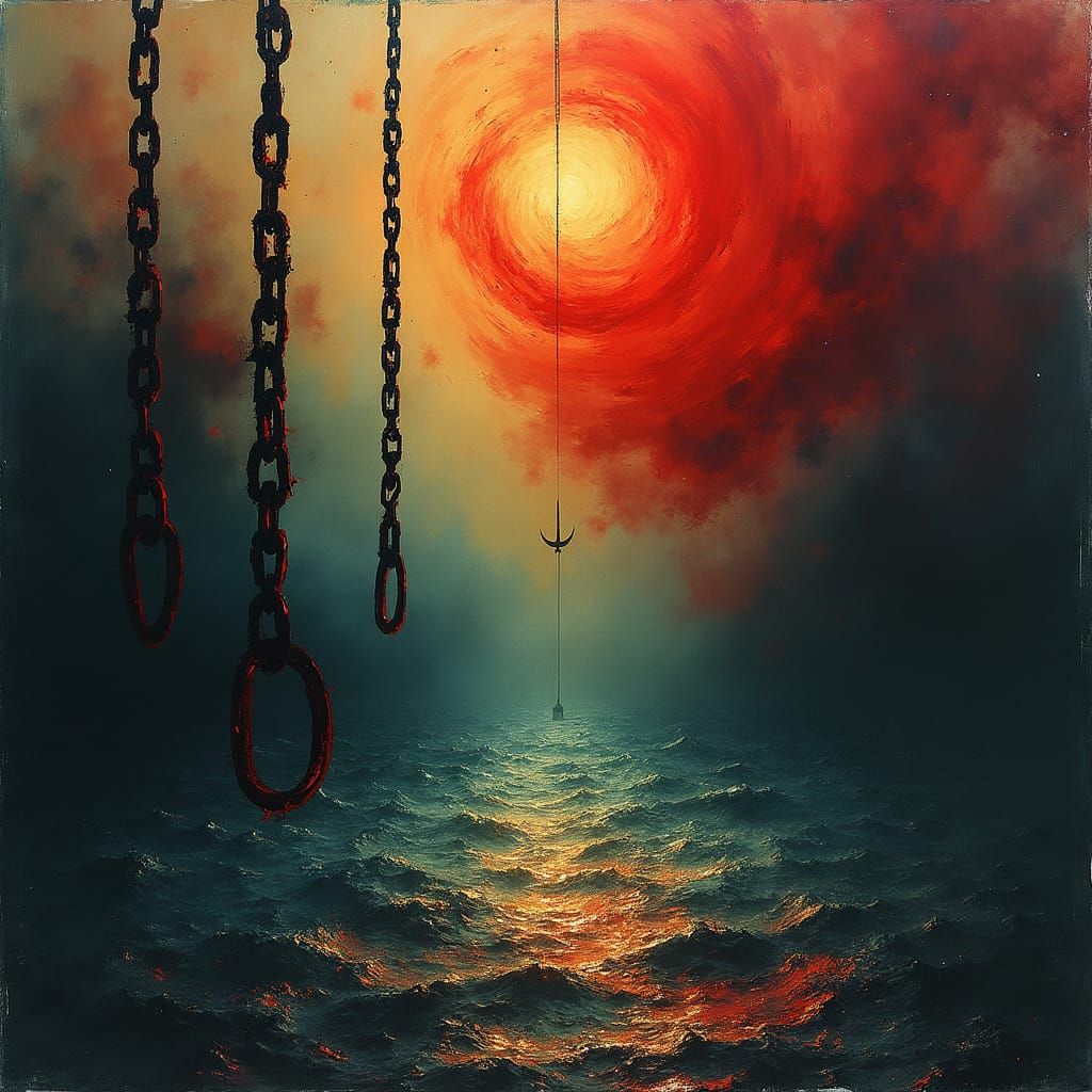 Ethereal Turbulence: A Haunting Abstract Art Piece