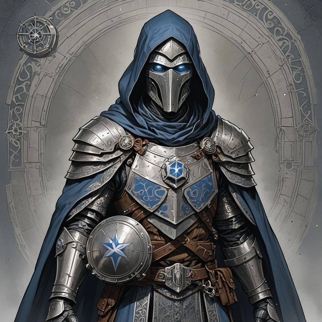 Warforged Robot Monk in Starry Cloak: D&D Art