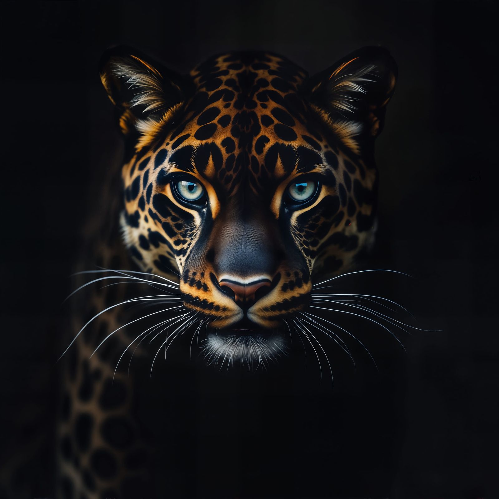 Mysterious Black Leopard Woman Portrait