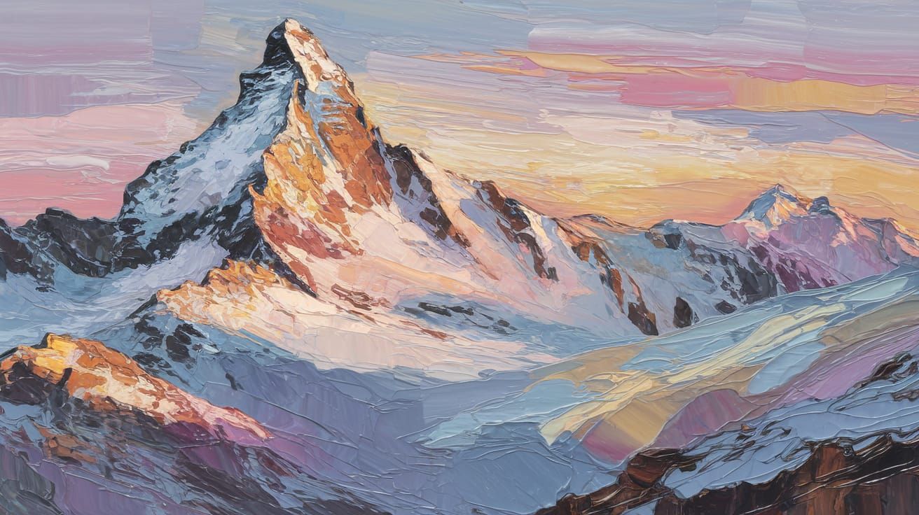 Impressionist Dawn Over Swiss Alps