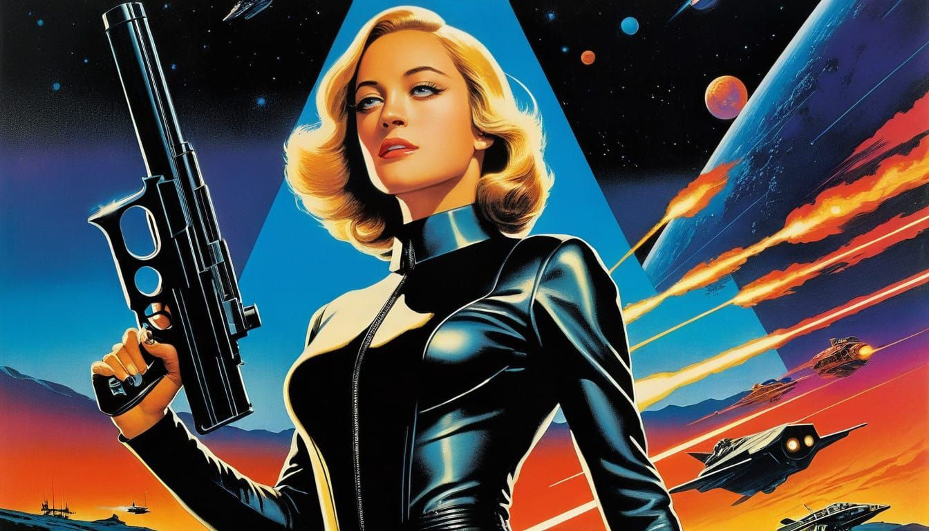 Maika Raises Her Laser Pistol in Hyperdetailed Filmic Poster...