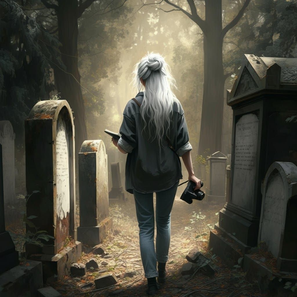 Woman in Cemetery: Realism and Melancholy