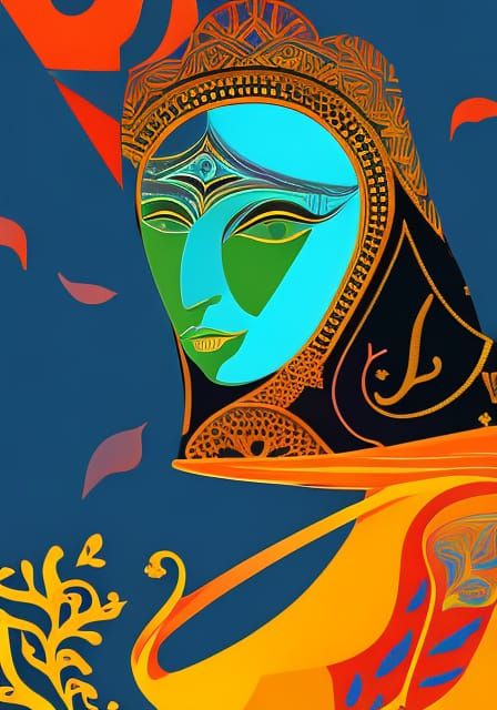 Indian Culture Art in Digital Holographic Style
