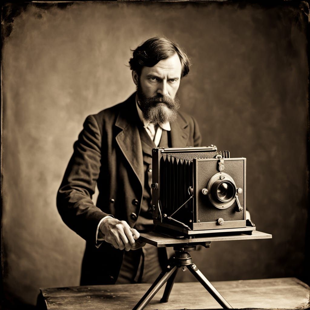 19th Century Photographer at Work in Studio