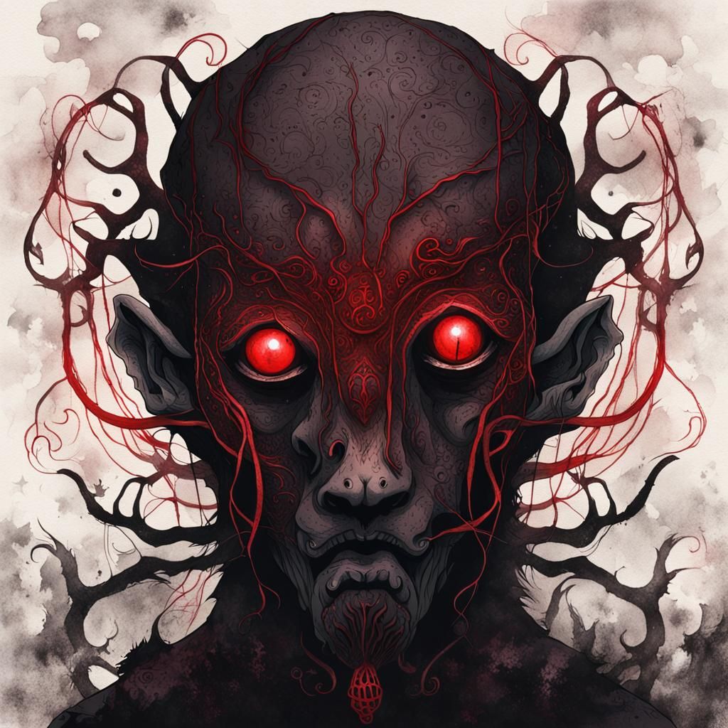 Eldritch Horror Creature in Dark Fantasy Anime Style