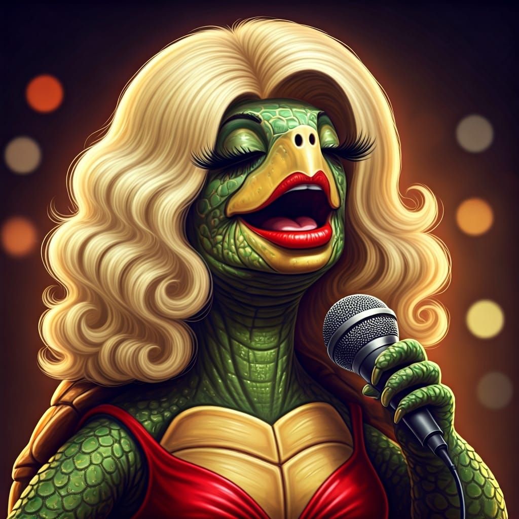 Turtle Singer Portrait in Mark Ryden Style