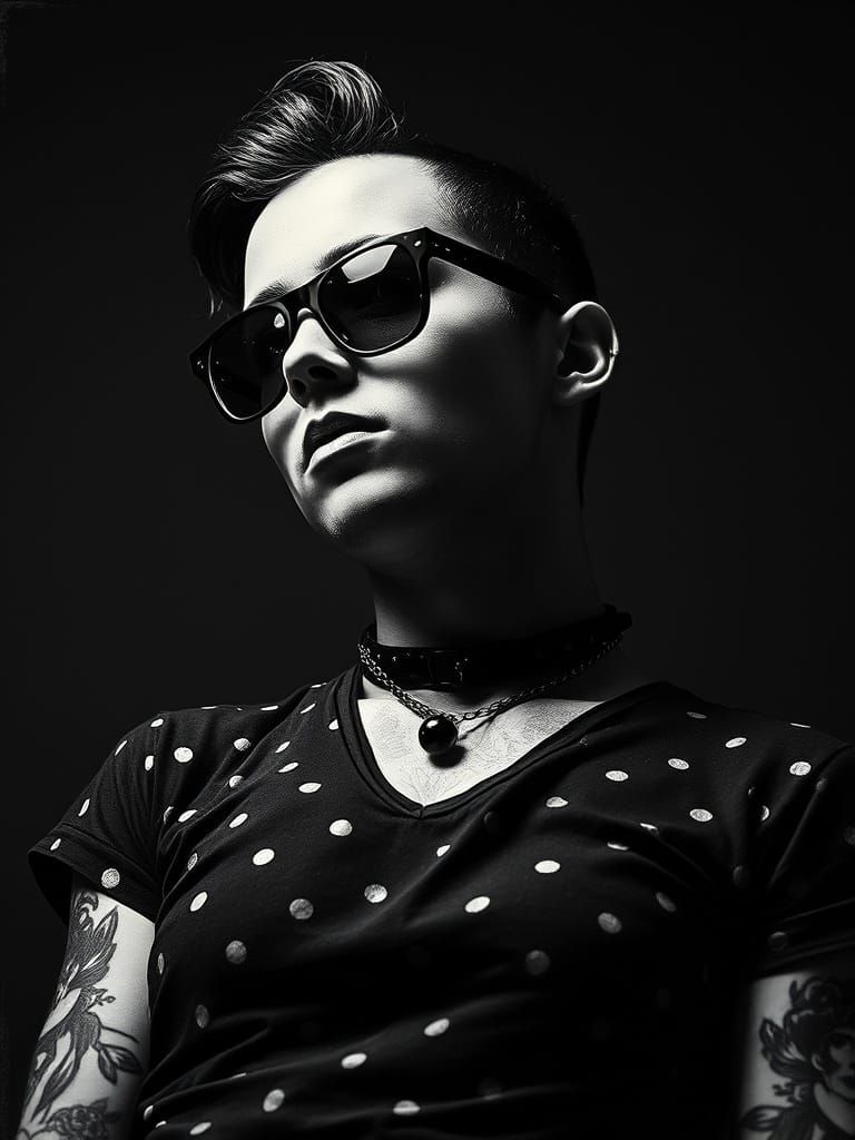 Goth Punk Portrait in Low Key Chiaroscuro