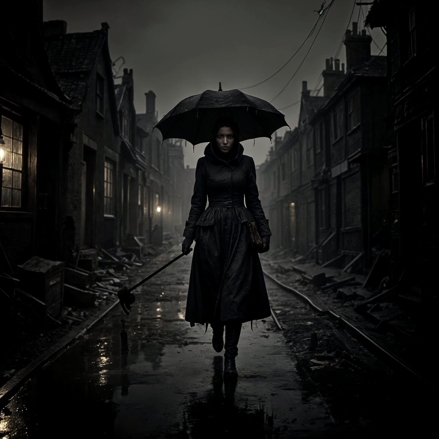 Gritty 1750s London Suburbs at Night