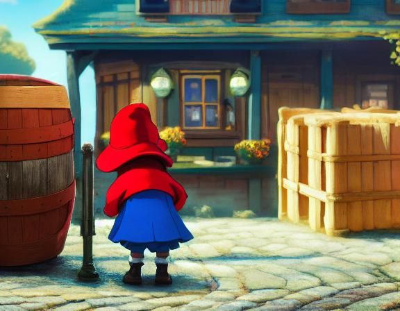 Smurf Portrait in Kinkade and Ghibli Style