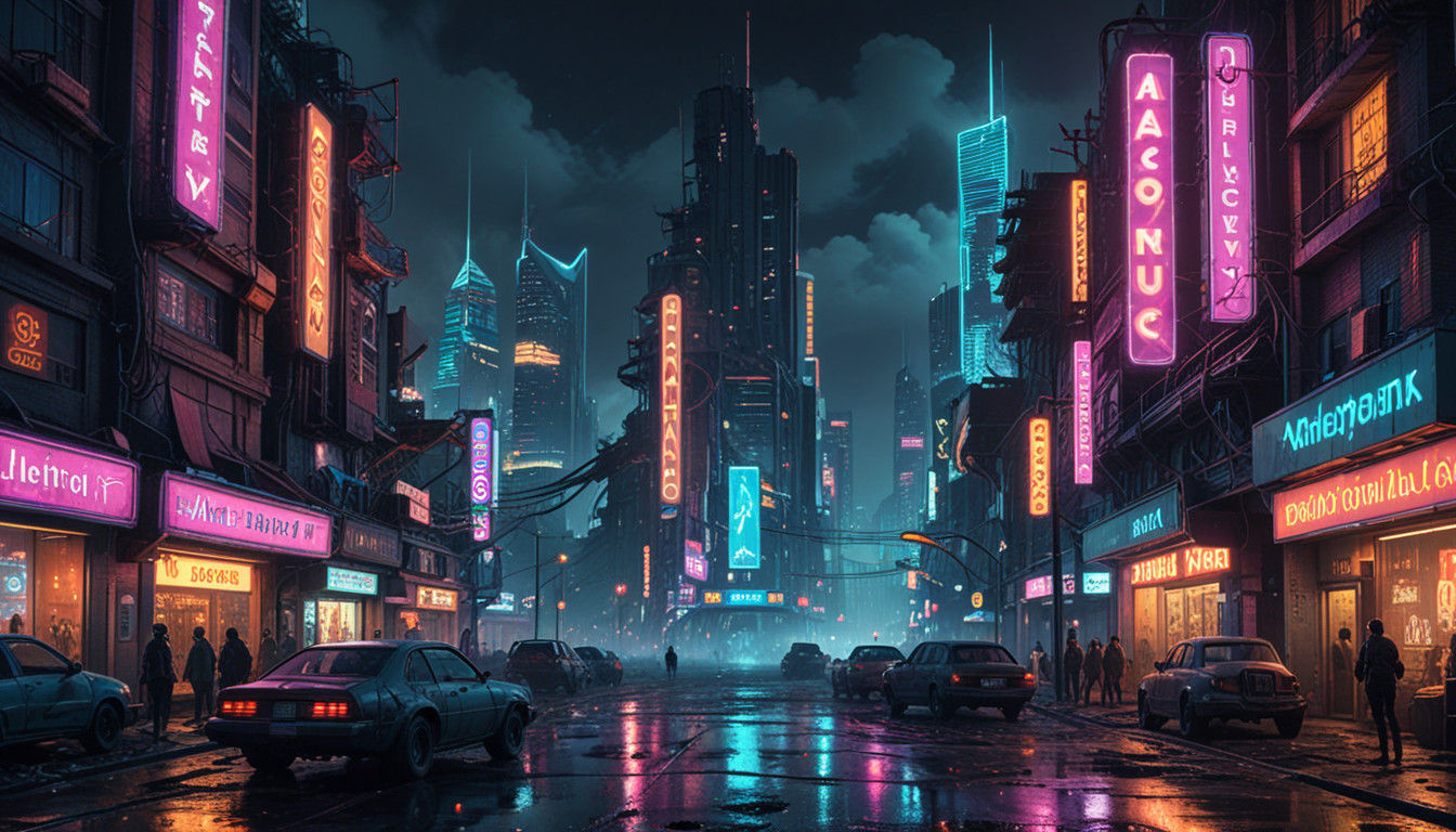 Epic Post-Apocalyptic Neon Metropolis Unfolds Under God-Ligh...