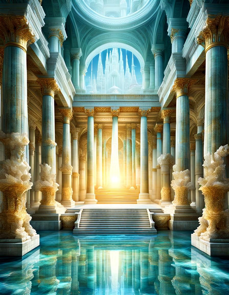 Translucent Temple of Regeneration in Atlantis Golden Age