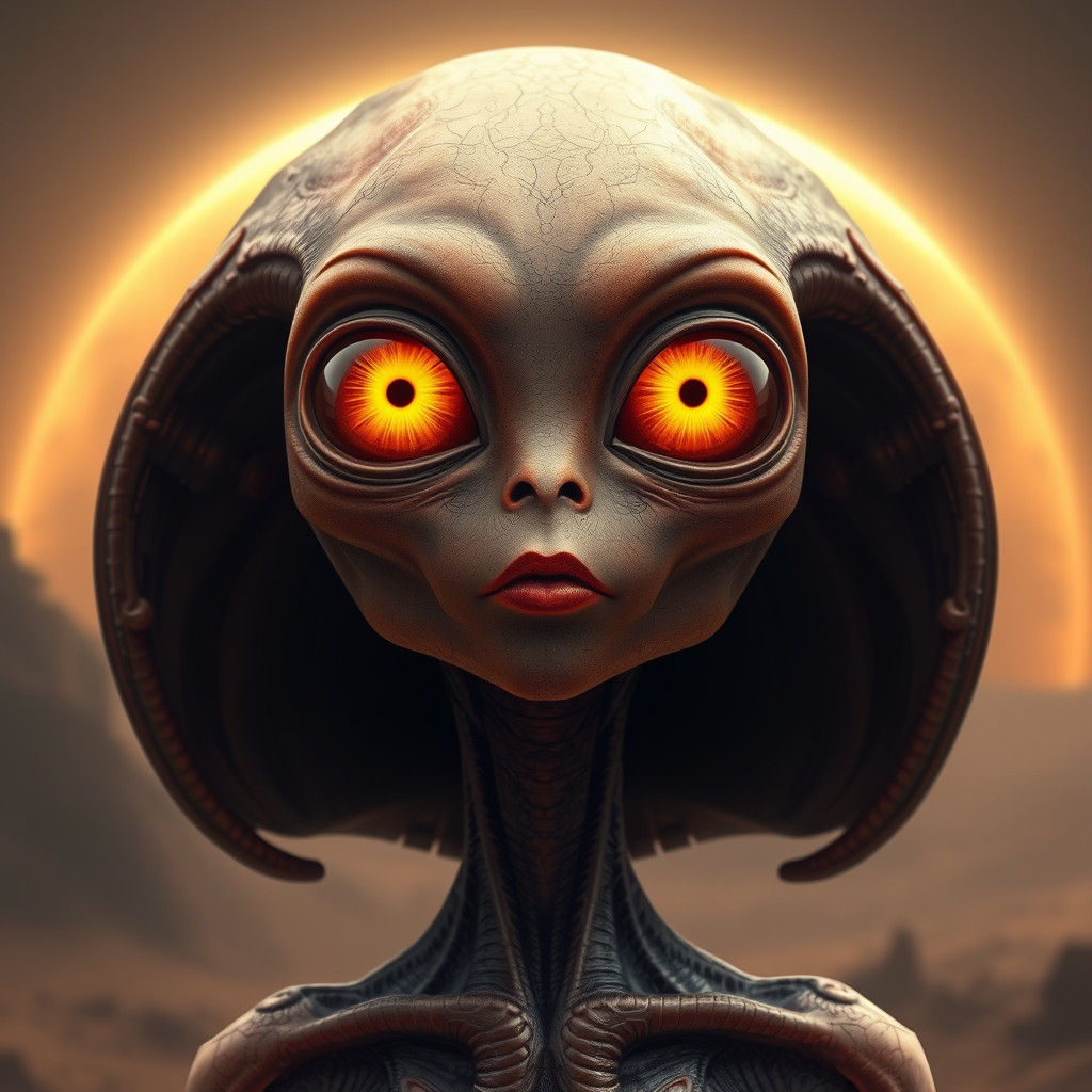 Fantasy Alien Woman on Mars in Digital Art