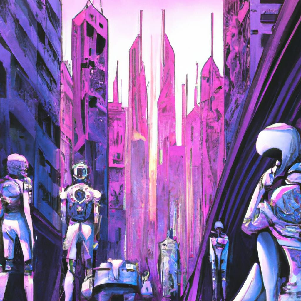 Futuristic Cyberpunk Cityscape in Digital Art