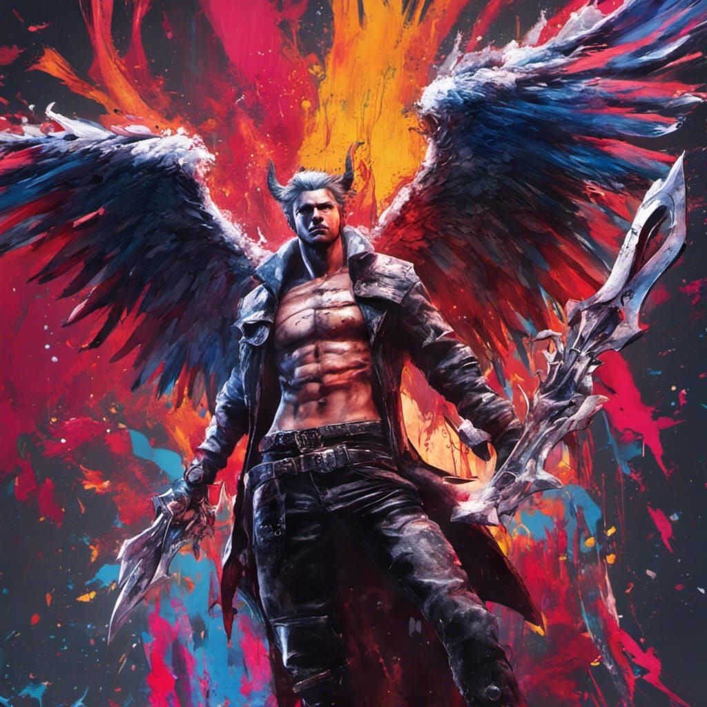 Archangel Tyriel and Dante in Graffiti Art Style