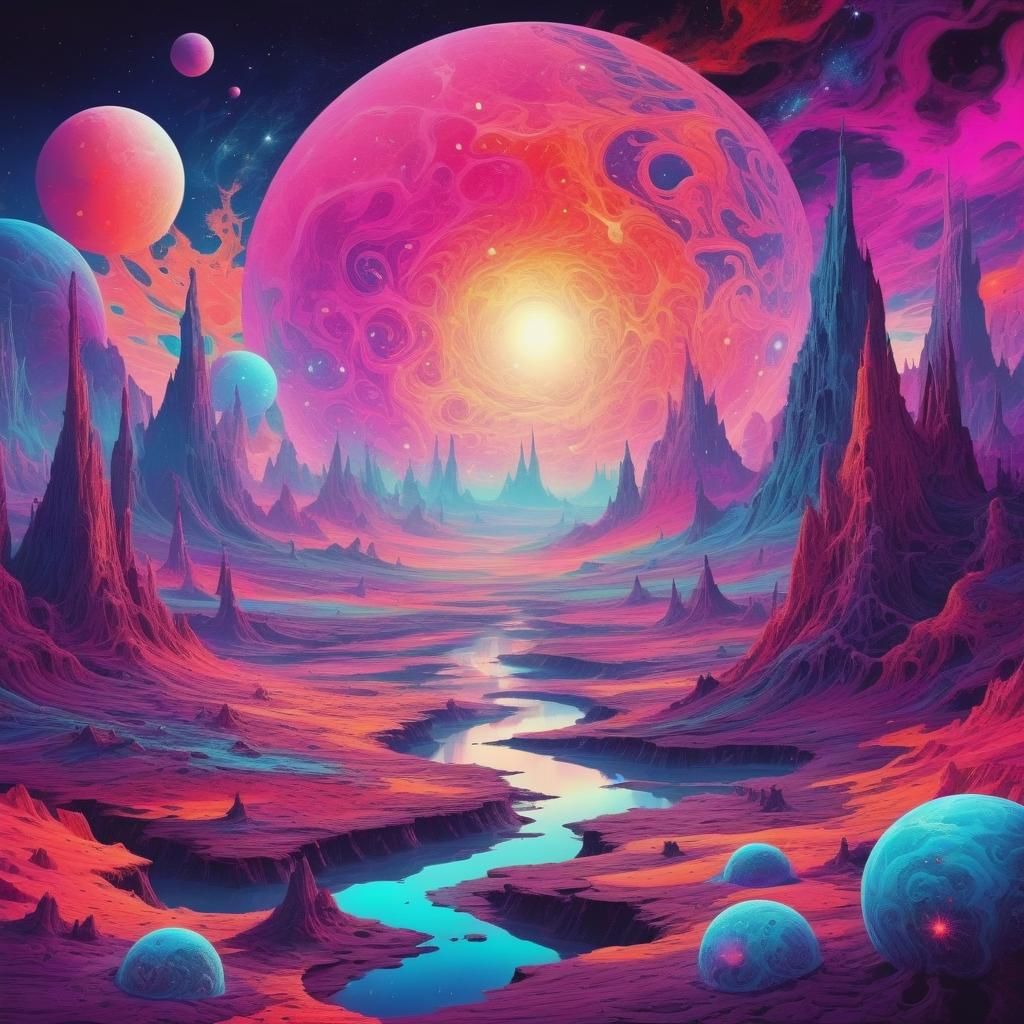 Surreal Horror: Ethereal Cosmic Landscape