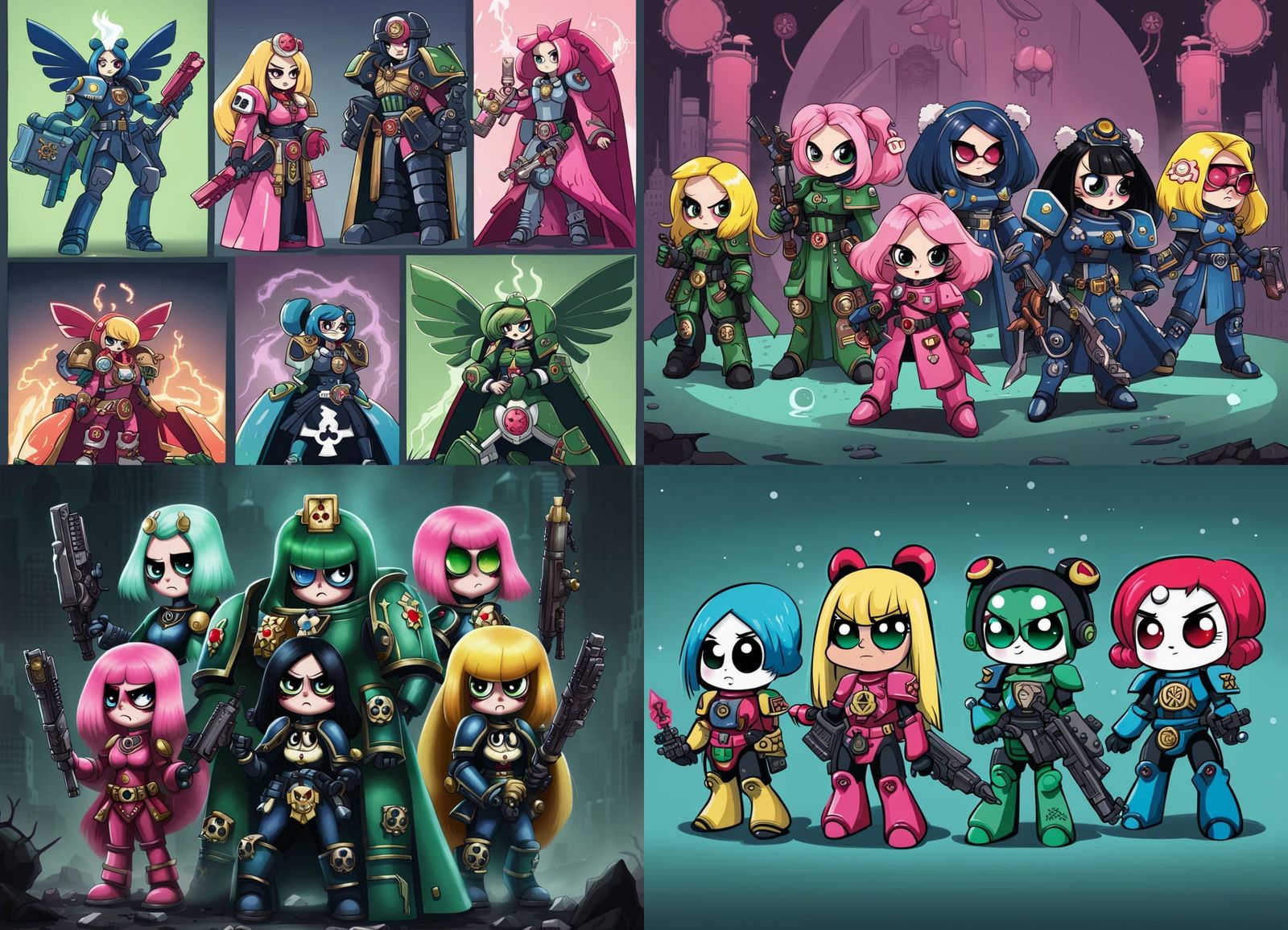 Warhammer 40k Primarchs as Powerpuff Girls