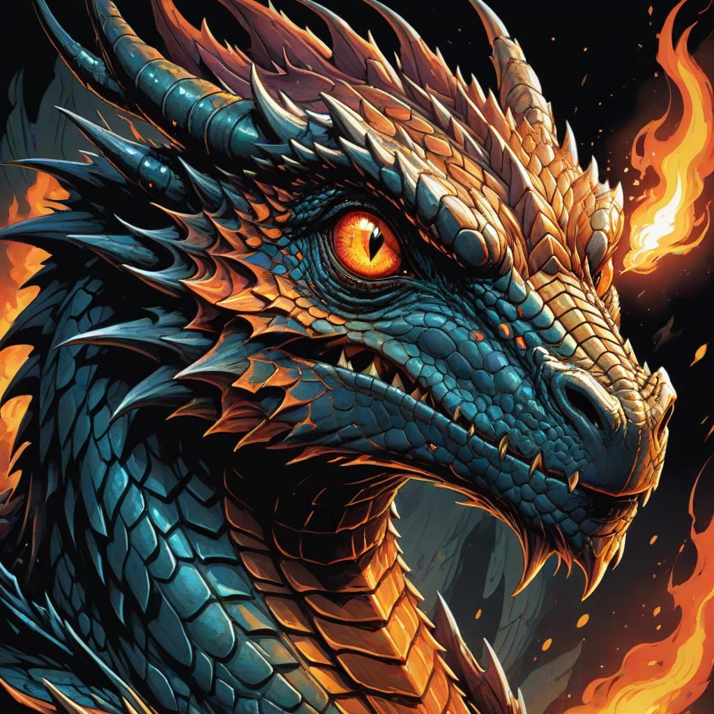 Small Dragon in Comic Book Art Style