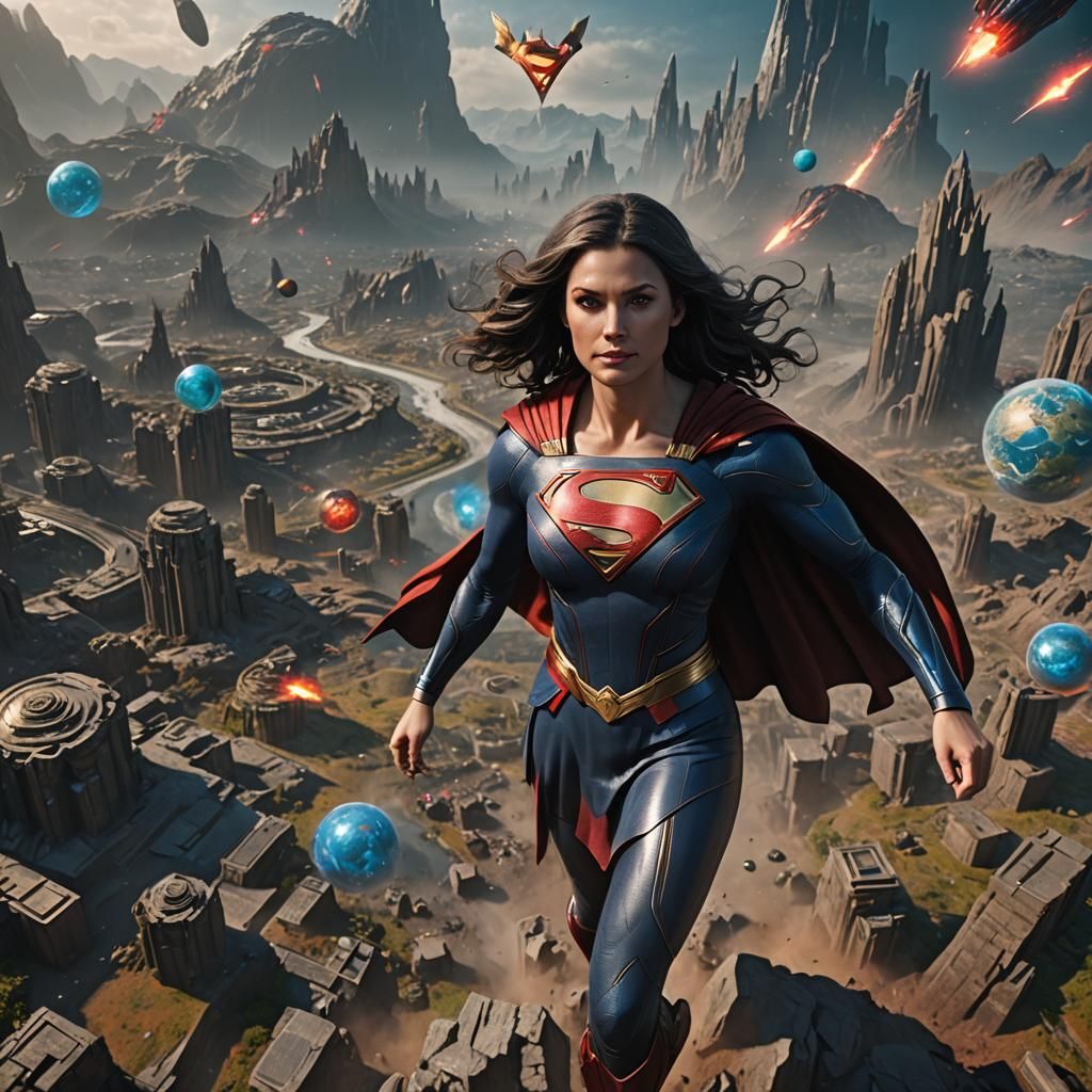 Supergirl on Krypton: Detailed Matte Painting