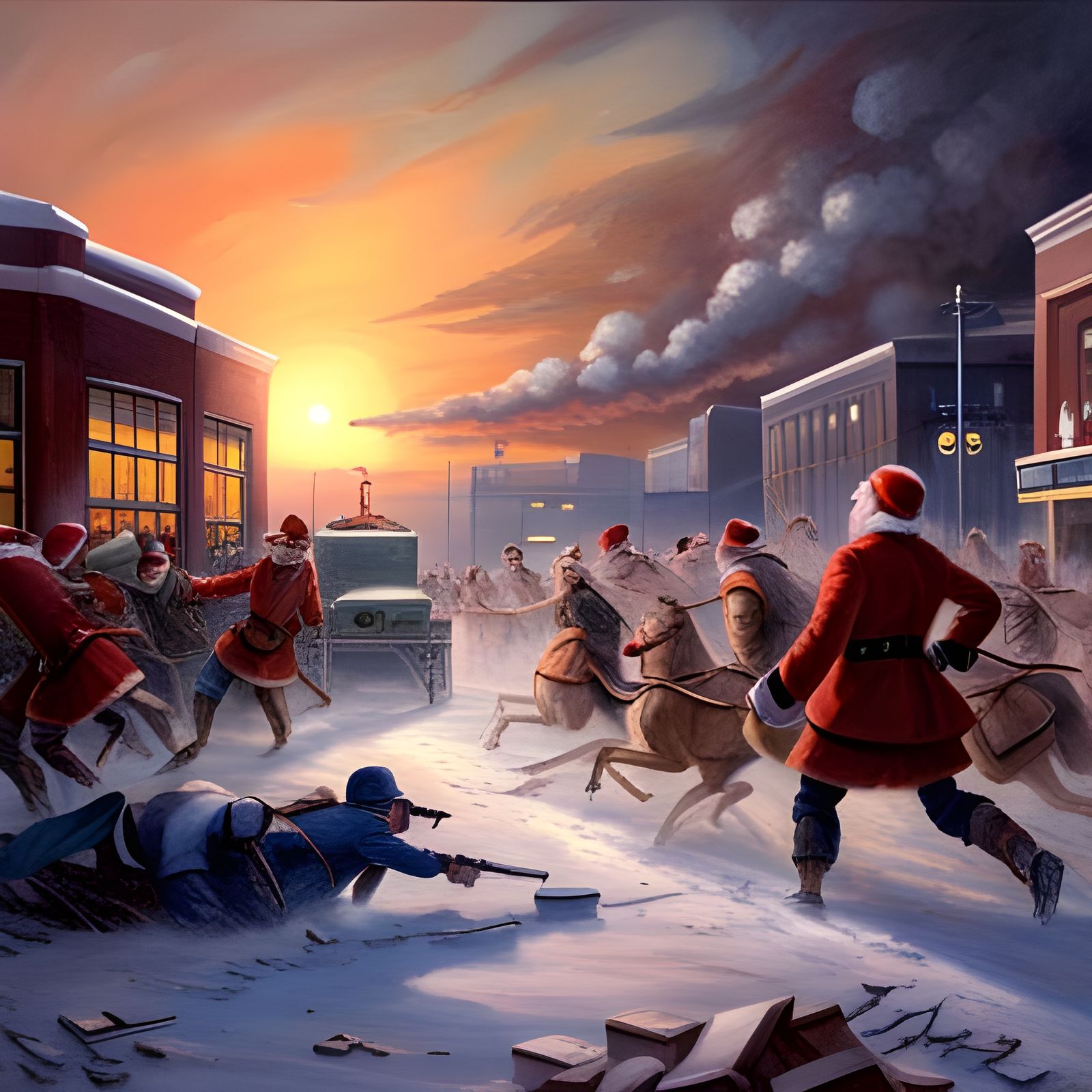 WWI Trench Warfare in Suburban Shopping Center