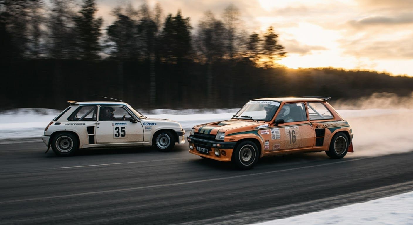 Vintage Rally Race Through Snowy Sweden