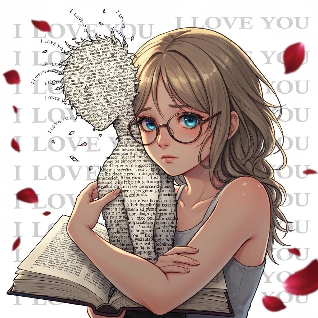 Anime Girl in Love with Book Character, Emotional Scene