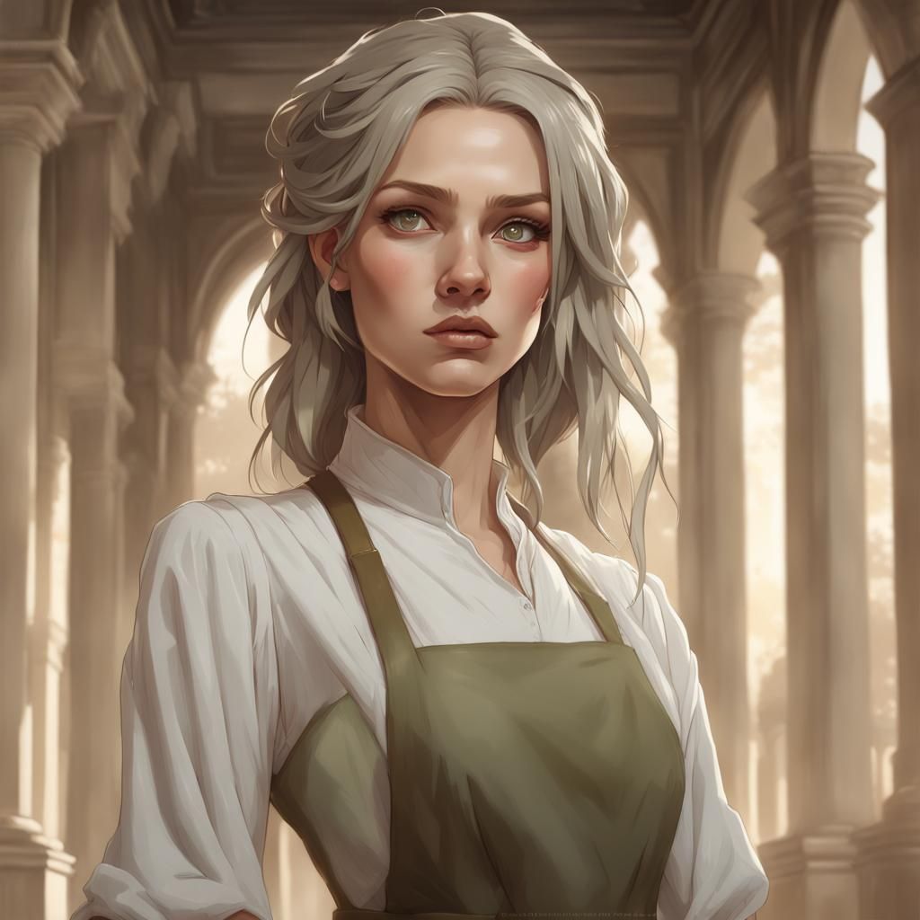 Portrait of a Girl in Palace, Detailed Digital Art