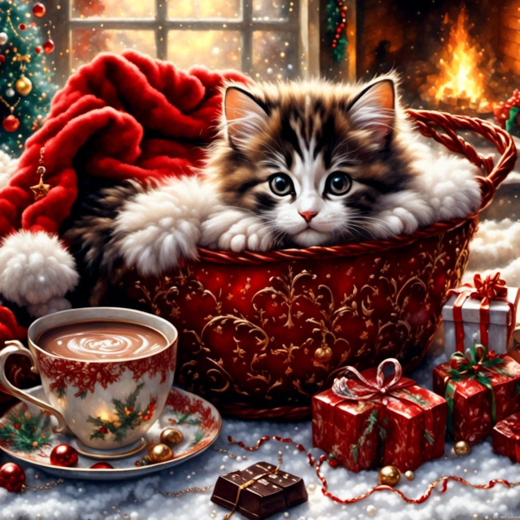 christmas basket gift+hot chocolate