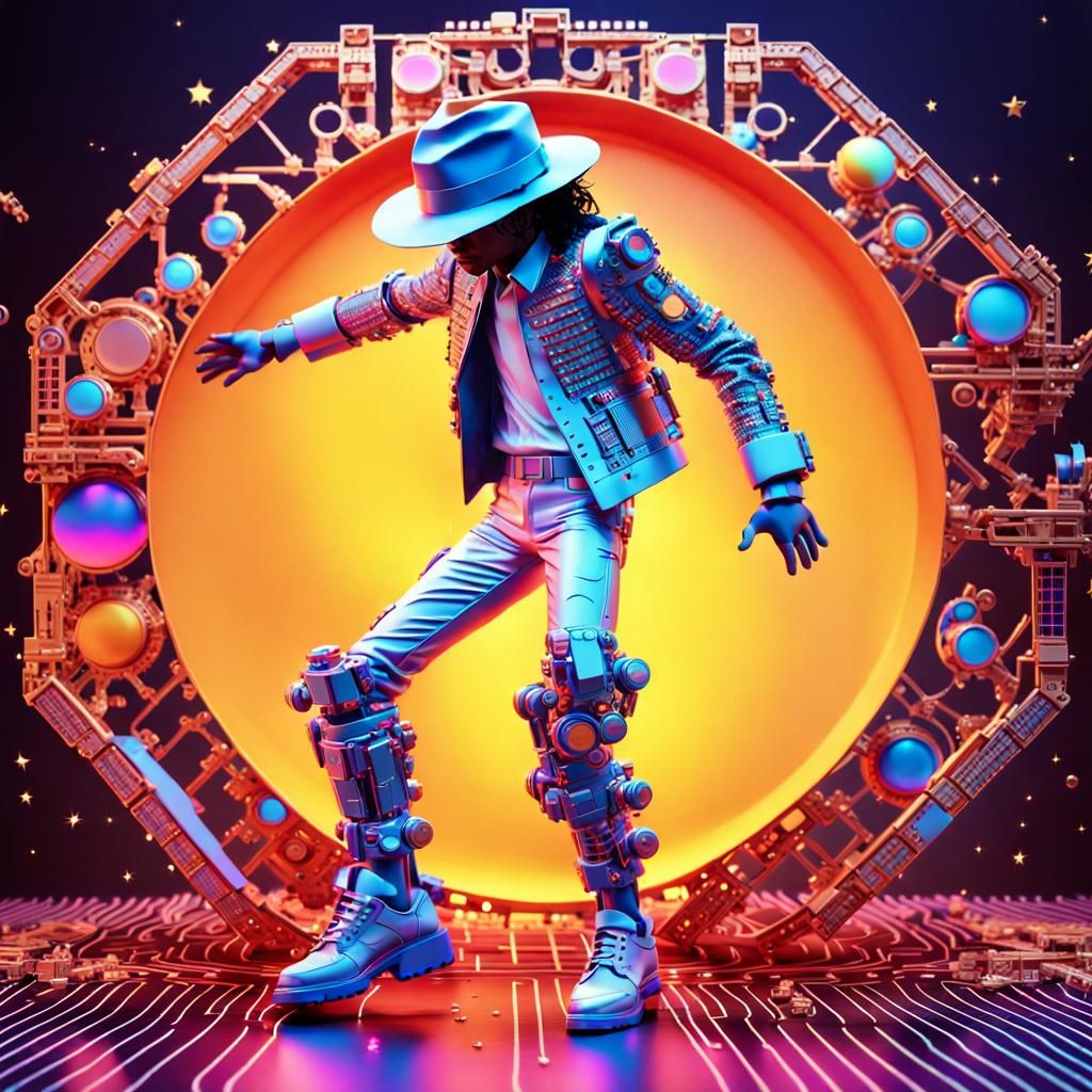<lora:Kyootness:2.0> Michael Jackson as a pop figure in moonwalk pose intricate mech details, Pixar, Disney, concept art...