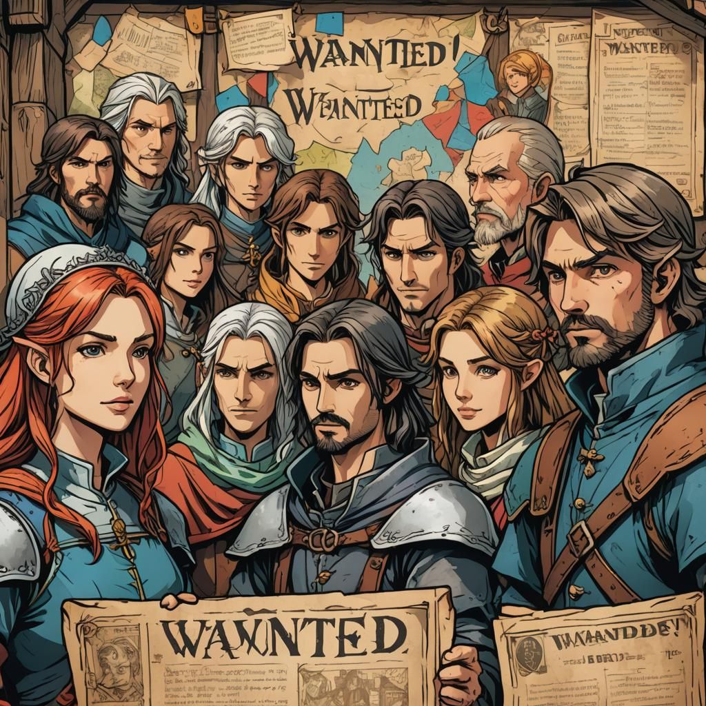 Medieval Fantasy Adventurers in Studio Trigger Style