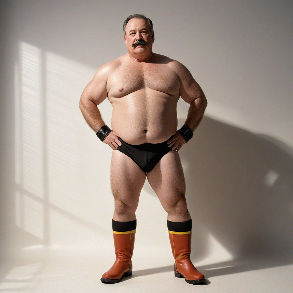 Confident Golden-Aged Wrestling Champion in Vibrant Attire