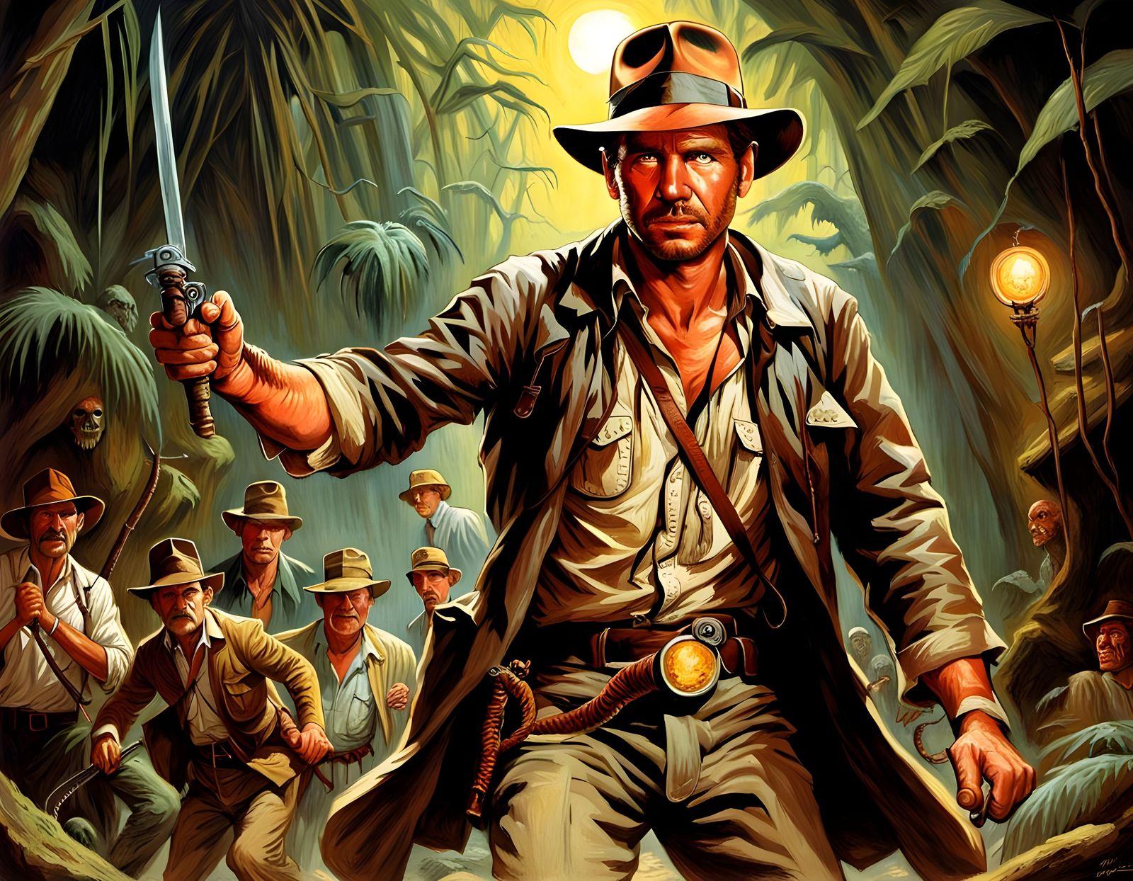 Indiana Jones in Horror, Doré and Rutkowski Style