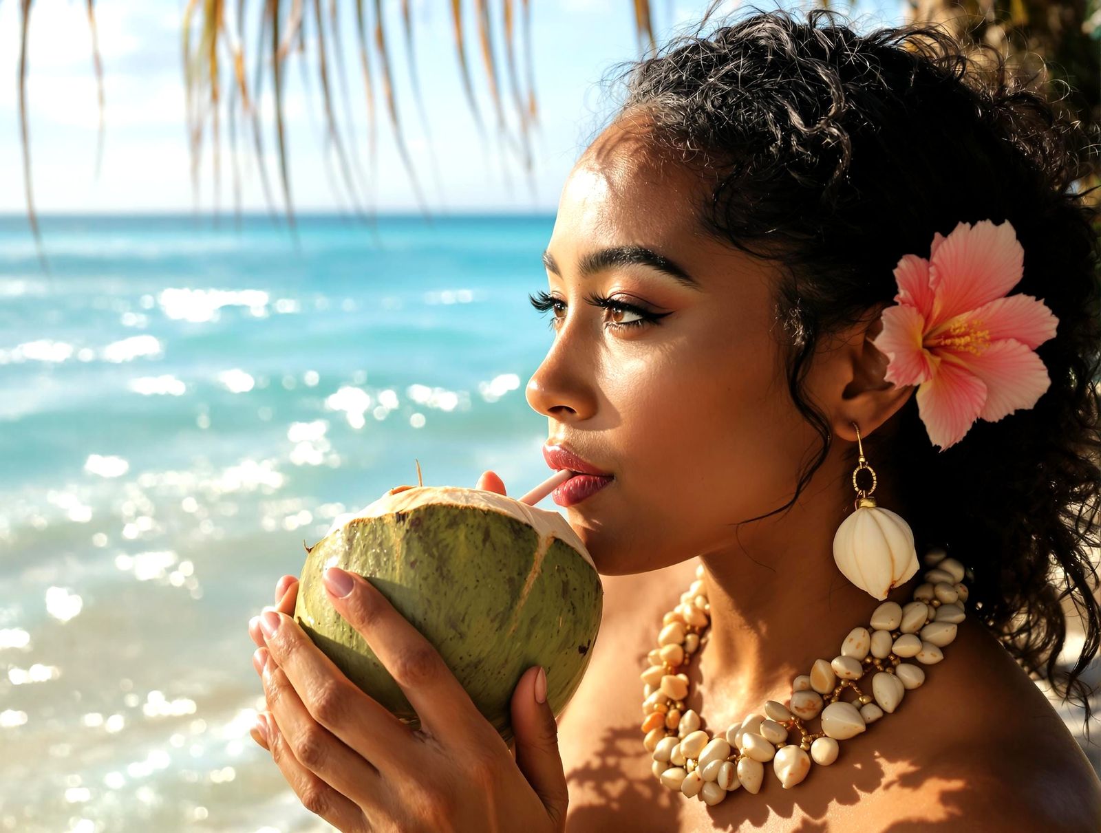 Samoan Beauty Basks in Tropical Paradise