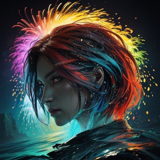 Ethereal New Year's Celebration in Vibrant Colors