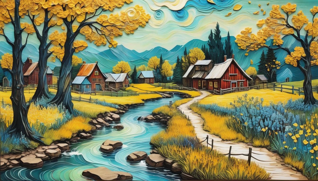 Encaustic Painting on Rustic Wood Board