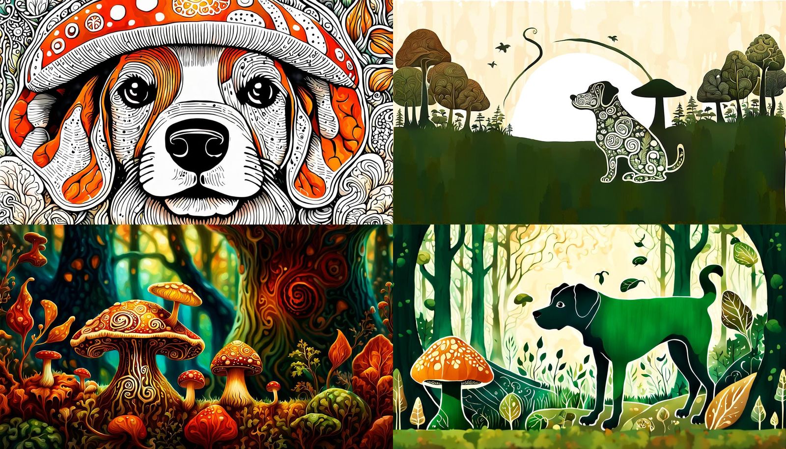 Gourd Art: Mushroom and Dog Carving