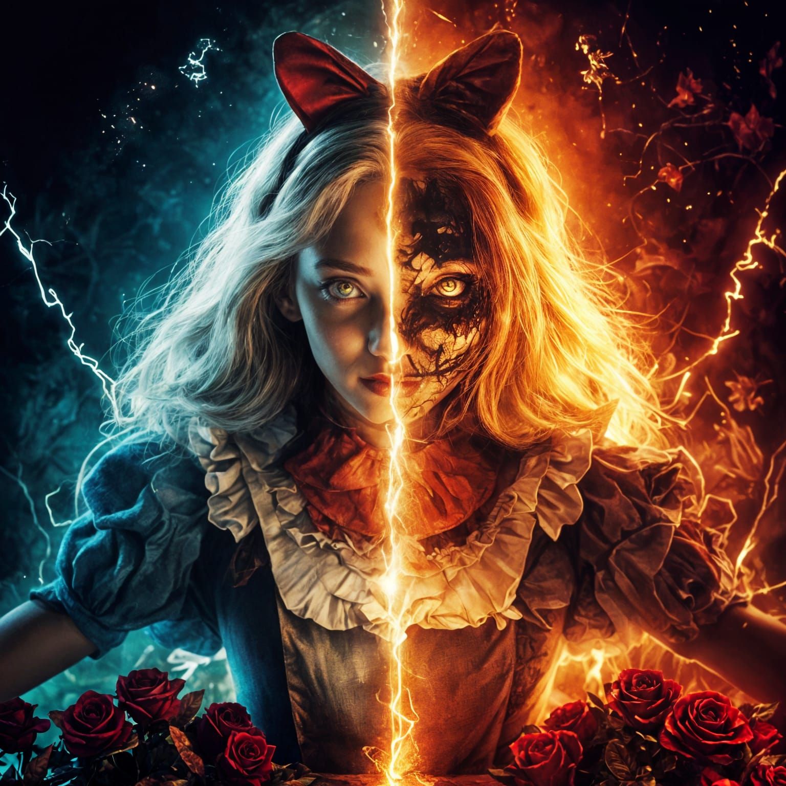 Alice in wonderland, split personality