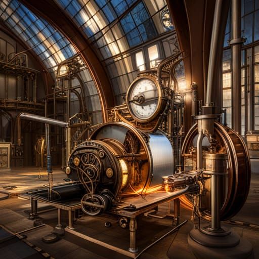 Steampunk Engine: A Fusion of Victorian and Industrial
