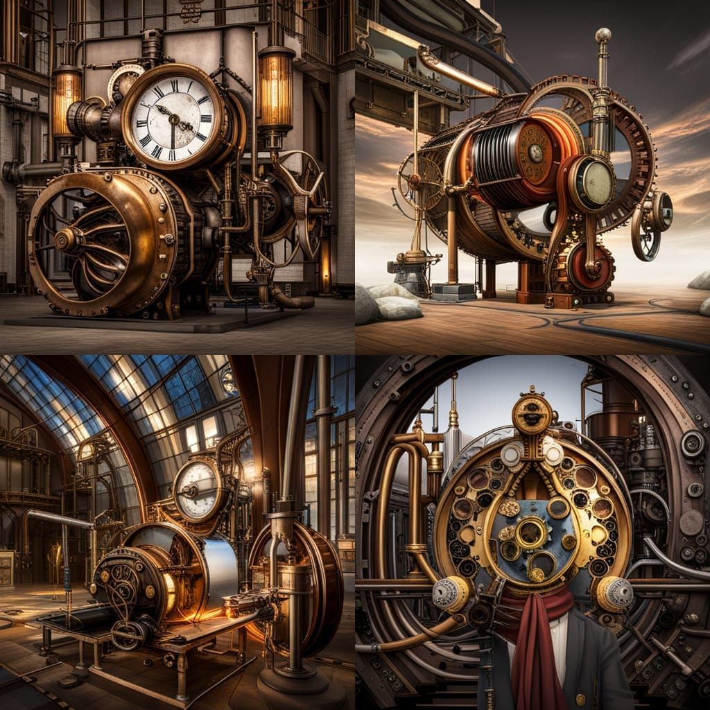 Intricate Steampunk Engine Design