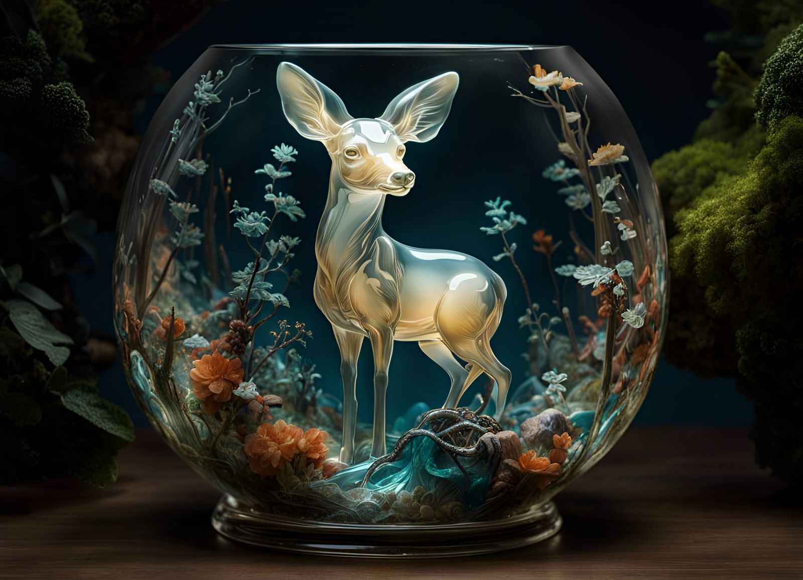 Glass Doe in Forest: Fantasycore Art