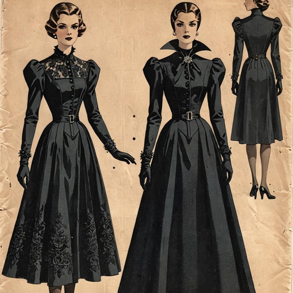 Eerie Macabre Vintage Sewing Pattern Design