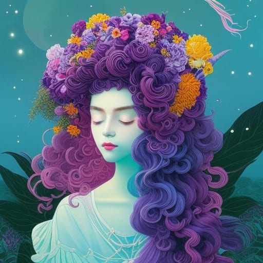 Pastel Unicorn Portrait in Digital Art Style