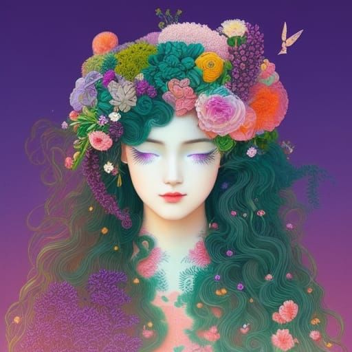 Pastel Unicorn Portrait in Digital Art Style