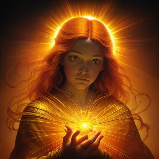 Angelic Warrior Portrait in Golden Age Style