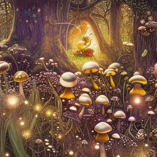 Magical Mushroom Rings with Woodland Creatures