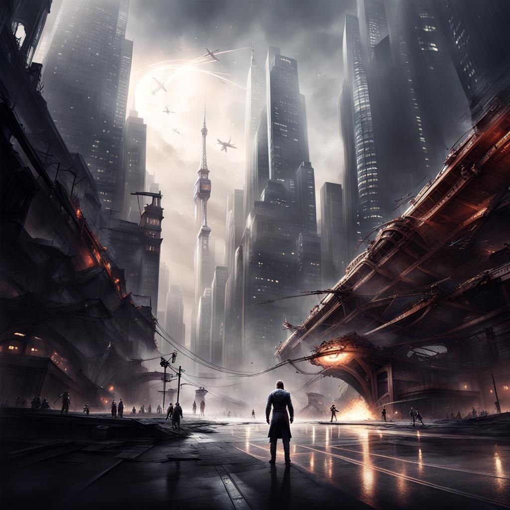 Stylized Portrait with Headdress, Graphic Novel Art