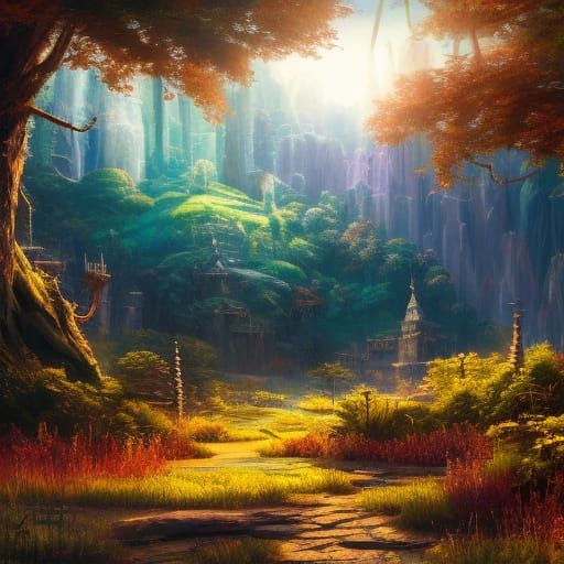 Epic Fantasy World Close-up in Hyper-Realistic Digital Art