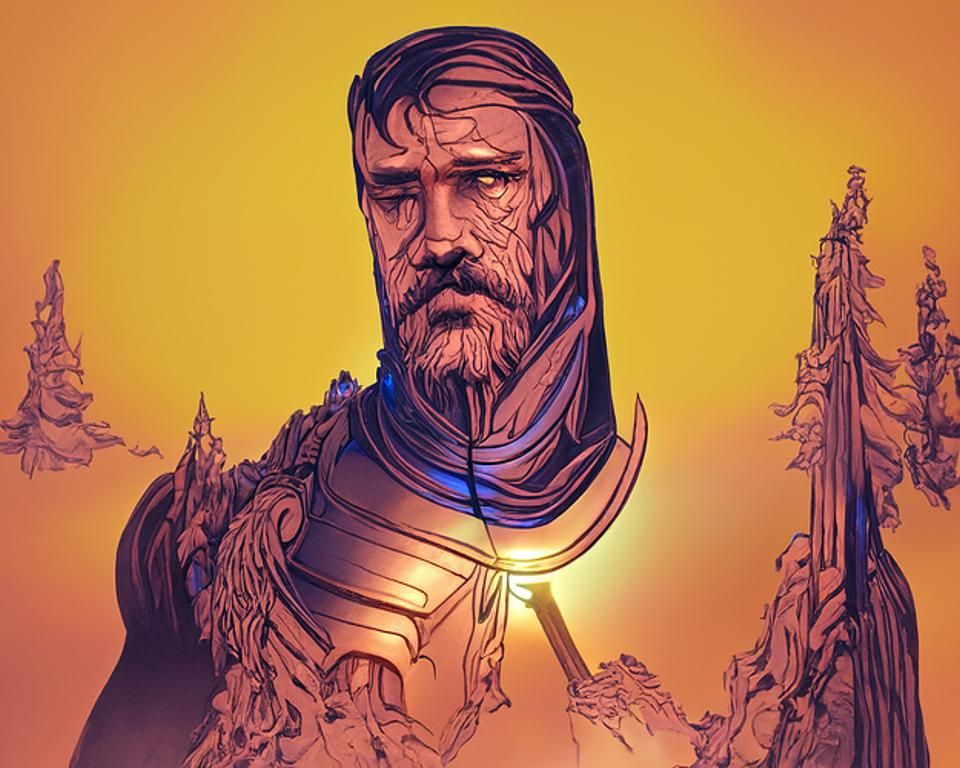 Northern Paladin Digital Art Illustration