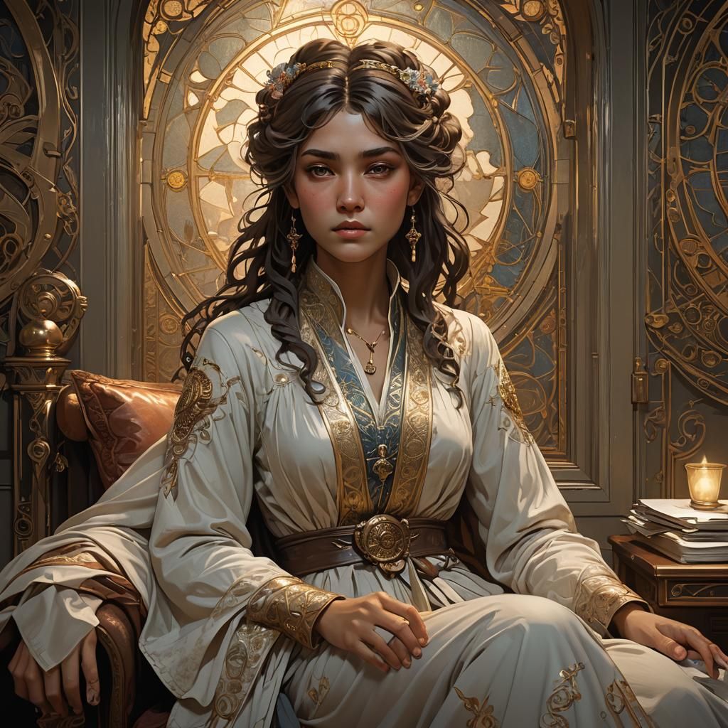 Detailed Room Concept Art by Rutkowski, Artgerm, and Mucha