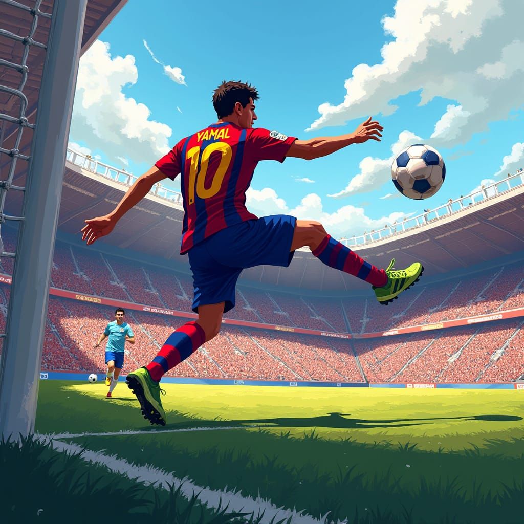 Lamine Yamal Scores Goal: Digital Art