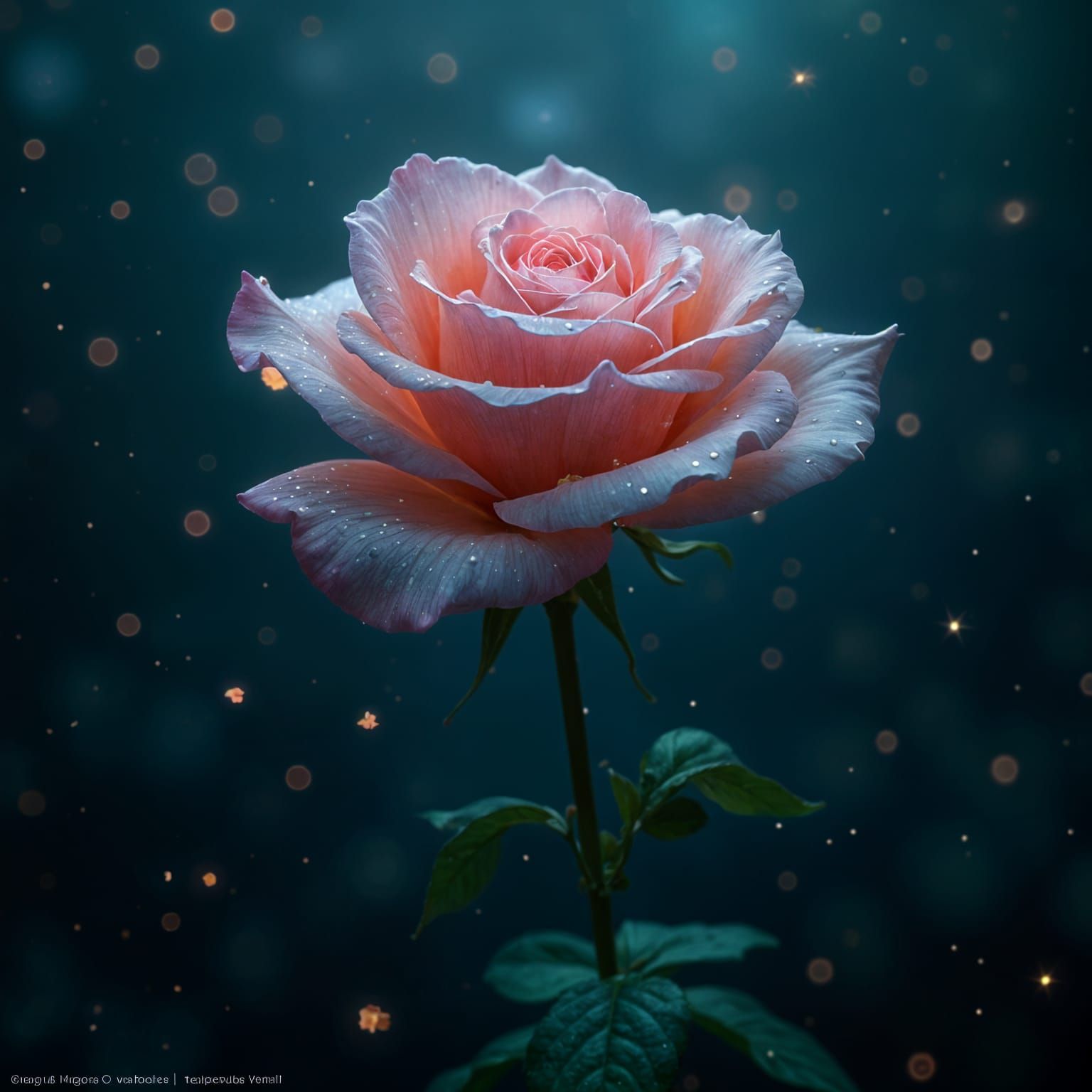 Luminous Rose in a Surreal 8K Environment